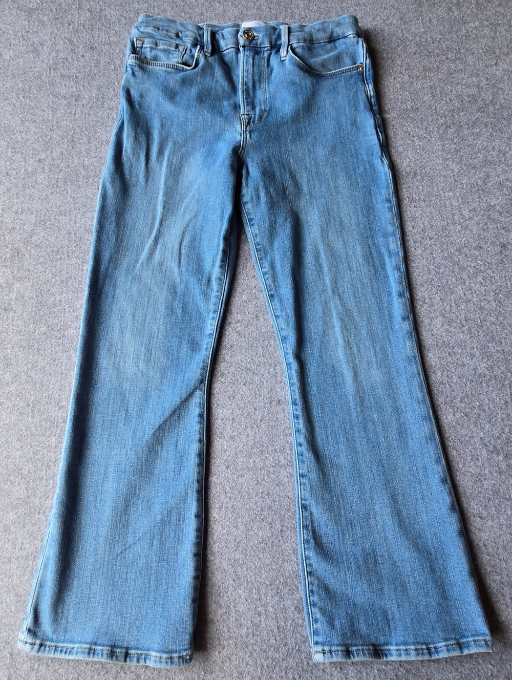 Frame Le Crop Mini Boot Women's Jeans Medium Wash Stretch Size 30 (28"x26")
